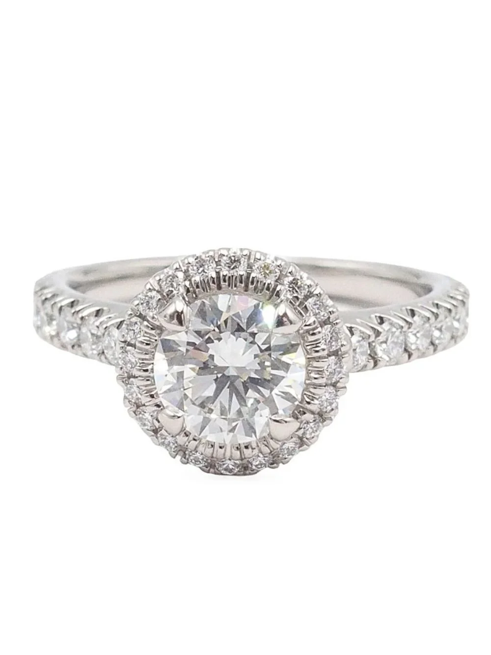 Cartier Destinee Solitaire Ring Platinum Diamond Pave 48
